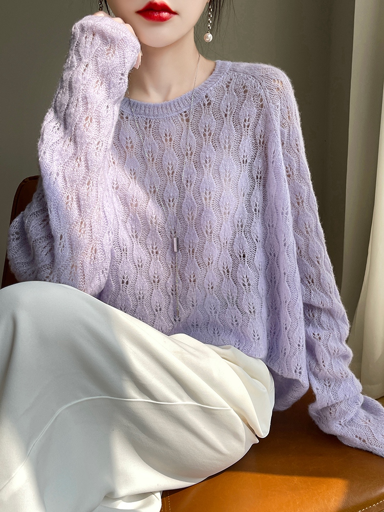 Cashmere Sweater Formal - Dames kasjmier trui ronde hals uitgehold