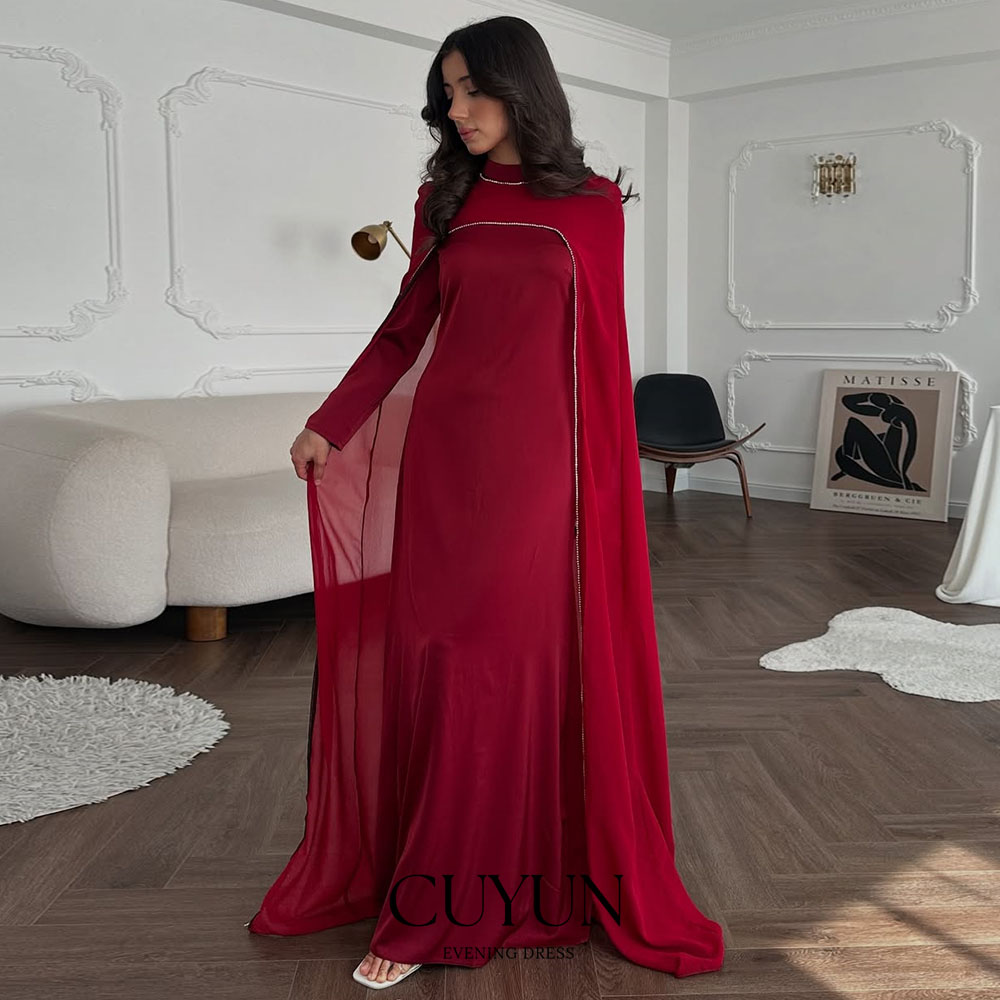 Women Formal Wear Dubai - CUYUN Rode Saudi Vrouwen Avondjurken met
