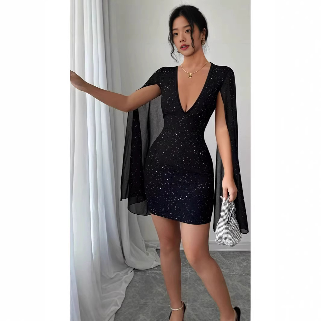 Formal Wear Women Us - V-hals bodycon midi jurk, elegante formele