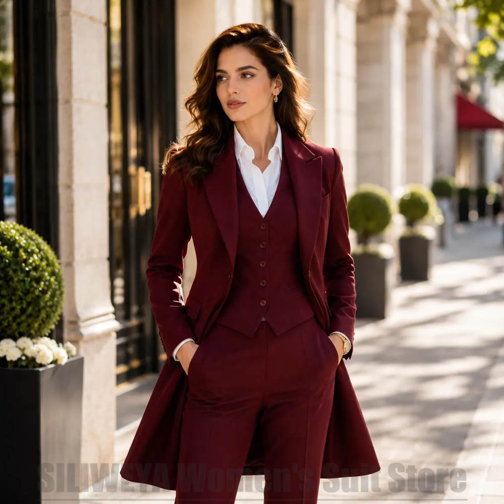 Women Formal Wear Outfits - Modevrouwen 3-delig pak Elegant piek revers