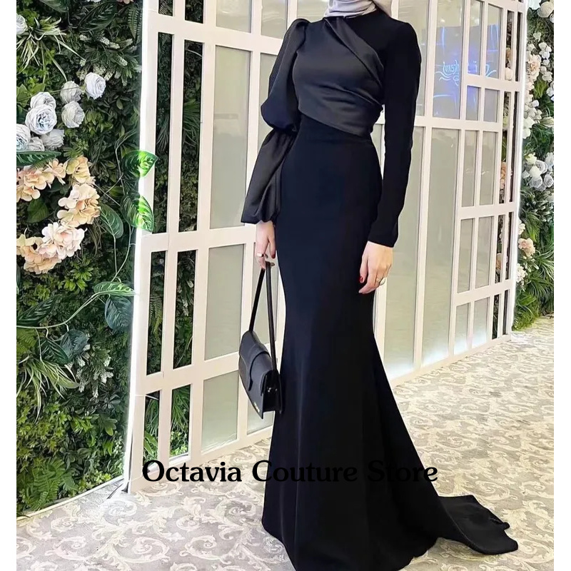 Women Formal Wear Dubai - Saoedi-Arabië Vrouwen dragen zwarte zeemeerminjurken voor