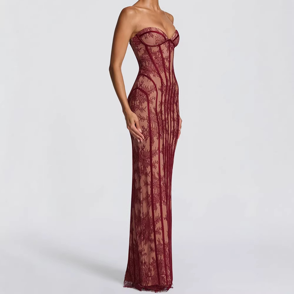 Formal Wear Women Us - Strapless bodycon maxi jurk voor dames