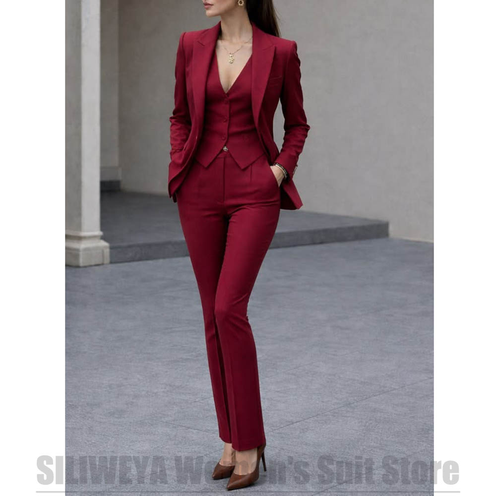 Women'S Formal Wear For A Wedding - Dames 3-delige pakset Blazer Vest Broek