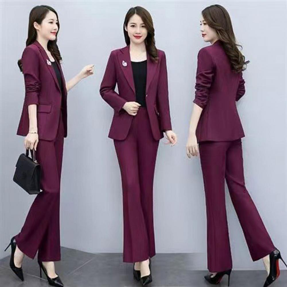 Formal Wear Women Us - 2-delig dames kostuum met reverskraag, lange