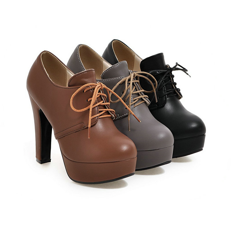 Ronde neus bruin zwart grijs v - Vintage Women'S Formal Wear recensie en prijs