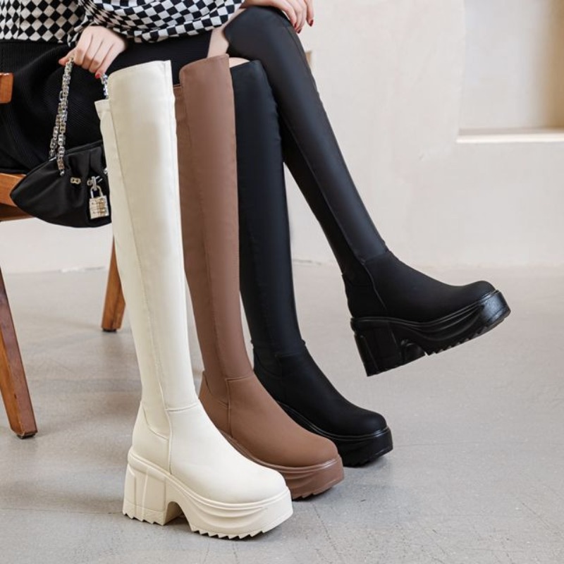 Dames kniehoge dikke zool bred - Formal Wear Women Us recensie en prijs