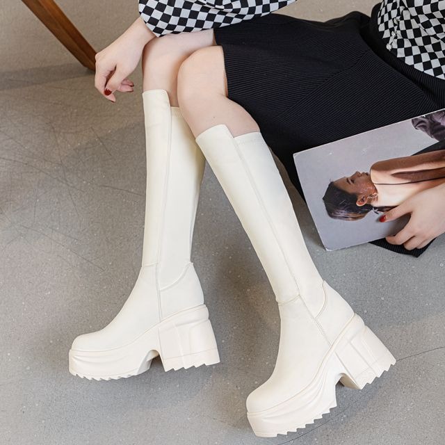 Dames kniehoge dikke zool bred - Formal Wear Women Us recensie en prijs