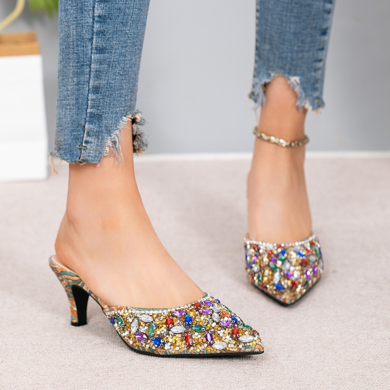 Luxe Strass Kitten Hak Slipper - Kitten Heel Women recensie en prijs