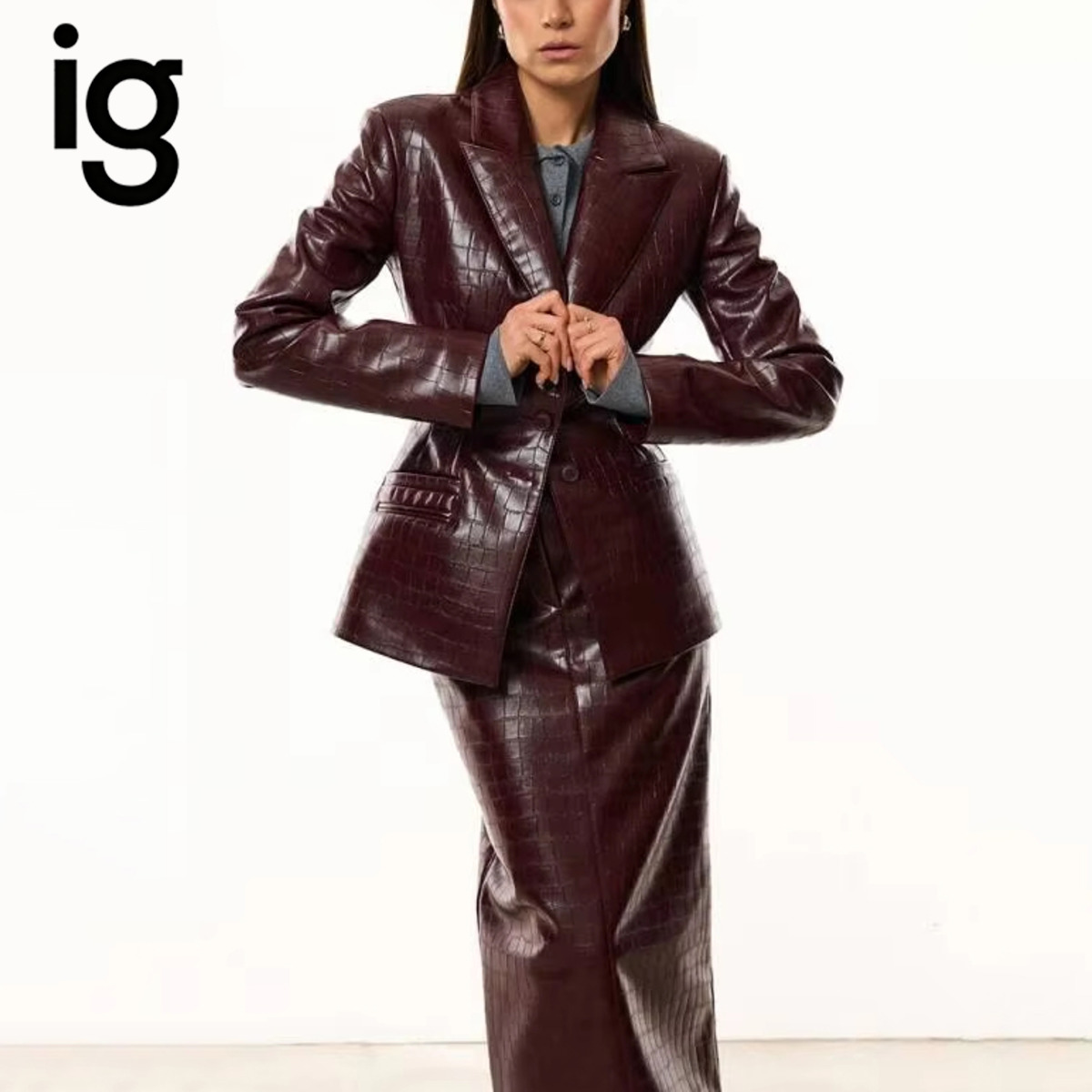 IG Dames Bourgondische Croc Ku - Women'S Formal Wear Suits recensie en prijs