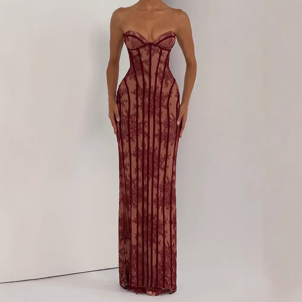 Strapless bodycon maxi jurk vo - Formal Wear Women Us recensie en prijs